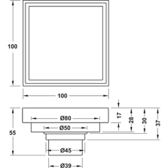 [Hafele] Thoát sàn lát gạch 100mm 983.24.096