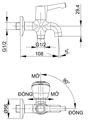 [Luxta] Vòi sen lạnh (Tay gạt và tay vặn) L2108T1
