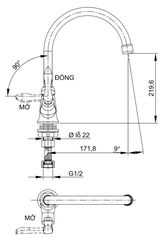 [Luxta] Vòi rửa chén lạnh (Cần cong, tay gạt) L3105Q5