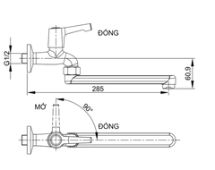 [Luxta] Vòi rửa chén lạnh (Cần ngang, tay gạt) L3108T1