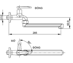 [Luxta] Vòi rửa chén lạnh (cần ngang, tay gạt) L3108T3