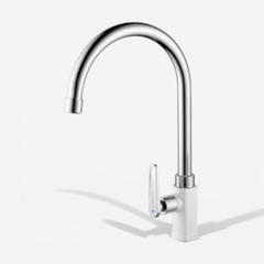 [Luxta] Vòi rửa chén lạnh (Thân vuông, sơn tĩnh điện, cần cong, tay gạt) L3114WT3