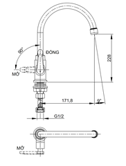 [Luxta] Vòi rửa chén lạnh (Cần cong, tay gạt) L3118NT3