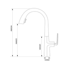 [Luxta] Vòi rửa chén nóng lạnh (Cần cong - dây rút, tay gật gù bao gồm dây cấp) L3221