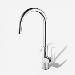 [Luxta] Vòi rửa chén nóng lạnh (Cần cong - dây rút, tay gật gù bao gồm dây cấp) L3221