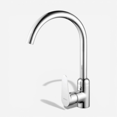 [Luxta] Vòi rửa chén nóng lạnh (Cần cong, tay gật gù, bao gồm dây cấp) L3222X6