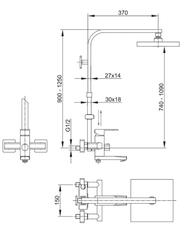 Sen tắm đứng nóng lạnh L7216 Luxta