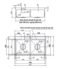 [Luxta] Chậu chén inox LC8049-5.0