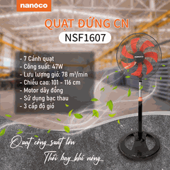 Quạt đứng CN NSF1607 (đen cam) Nanoco