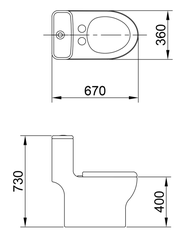 [Luxta] Bàn cầu 1 khối LT-101
