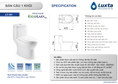 [Luxta] Bàn cầu 1 khối LT-101