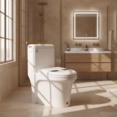 [Rangos] Bồn cầu vệ sinh bằng sứ một khối RG-8055S