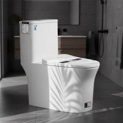 [Rangos] Bồn cầu vệ sinh bằng sứ một khối RG-8089