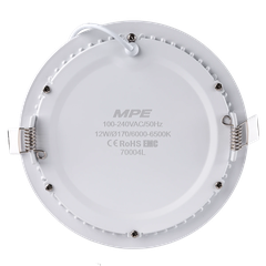Đèn Led âm trần panel tròn 12W RPL-12T 950Lm 6000-6500K MPE (Ø150)