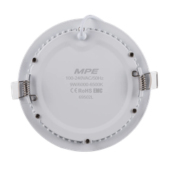 Đèn Led âm trần panel tròn 9W RPL-9T 750Lm 6000-6500K MPE (Ø130)
