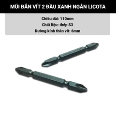 Mũi bắn vít 2 đầu xanh ngắn 65mm Licota (PH2x65mm) BPD106502-S3K1