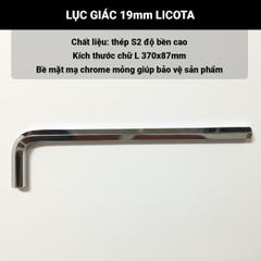 Lục giác licota 19mm (đầu bi-xi bóng)