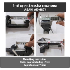 AK-6874 ê tô kẹp bàn mâm xoay mini cao cấp f50 Asaki