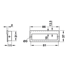 [Hafele] Tay Nắm Âm 86X37X11 Mm (Niken Mờ) 151.09.600