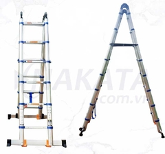 Thang Nhôm Rút Đôi A 3m2 Nakata TYB-640 (Đai Xanh)