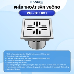 [Rangos] Thoát sàn nhà tắm cao cấp INOX 304 RG-D110V1