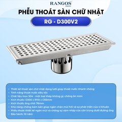 [Rangos] Thoát sàn nhà tắm cao cấp INOX 304 RG-D300V2