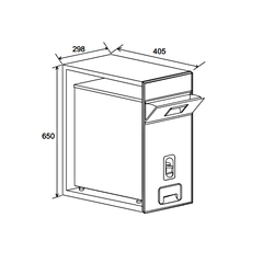 [Hafele] Thùng gạo cho tủ 300mm (bề mặt đen bóng) 549.32.991