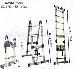 Thang Rút Đôi Inox A 2m5 Nakita TM250