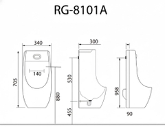 [Rangos] Tiểu nam treo tường cảm ứng Rangos RG-8101A