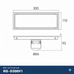 [Rangos] Thoát sàn nhà tắm cao cấp INOX 304 RG-D300V1