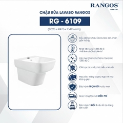 [Rangos] Chậu rửa bằng sứ treo tường RG-6109