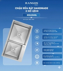 [Rangos] Chậu rửa bát handmade 2 hố lệch RGS-8245L (KT: 820x450x240mm)