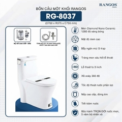 [Rangos] Bồn cầu vệ sinh bằng sứ một khối RG-8037