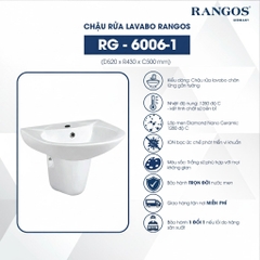 [Rangos] Chậu rửa lavabo chân lửng gắn tường RG-6006-1