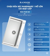[Rangos] Chậu rửa bát Handmade 1 hố lớn có giật cấp RGS-7848-GC