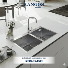 [Rangos] Chậu rửa bát handmade 2 hố cân RGS-8245C (KT: 820x450x240mm)