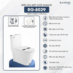 [Rangos] Bồn cầu vệ sinh bằng sứ một khối RG-8029