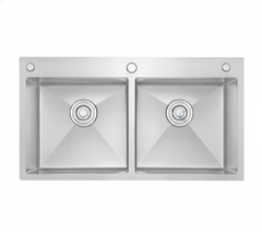 [Rangos] Chậu rửa bát handmade 2 hố cân RGS-8245C (KT: 820x450x240mm)