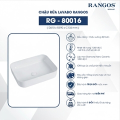[Rangos] Chậu rửa bằng sứ đặt bàn RG-80016