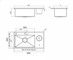 [Luxta] Chậu rửa chén inox LC8949-3.0