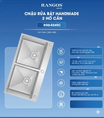 [Rangos] Chậu rửa bát handmade 2 hố cân RGS-8245C (KT: 820x450x240mm)