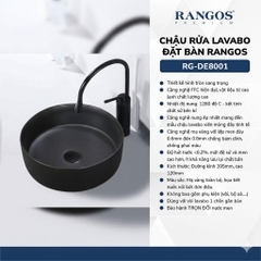 [Rangos] Chậu rửa lavabo đặt bàn Rangos RG-DE8001