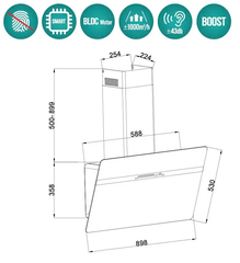 [GrandX] Hút Mùi Vát ( BLDC) GX H70S86B