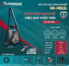 Máy hút bụi công nghiệp 1600W 22L Nakawa NK-HB22L