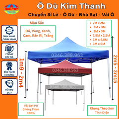 Nhà Bạt Gấp Gọn 3M x 3M