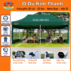 Nhà Bạt Gấp Gọn Xanh Lá Có Bánh Xe, In Logo Theo Yêu Cầu