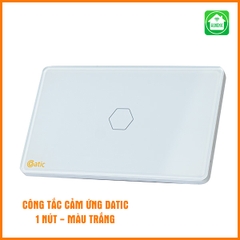 Công tắc cảm ứng HUNONIC DATIC 1 nút chống giật (Màu trắng)