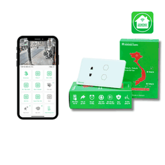 Công tắc cảm ứng HUNONIC DATIC 2 nút+ 1 ổ (Màu trắng)