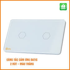 Công tắc cảm ứng HUNONIC DATIC 2 nút (Màu trắng)