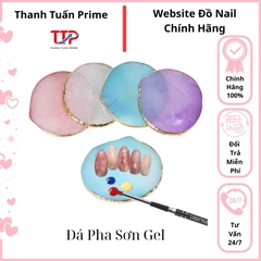 Đá Pha Sơn Gel Nail Art Cao Cấp – Bảng Trộn Gel Vân Đá Viền Kim Loại Sang Trọng
